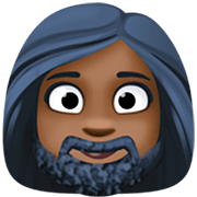 Emoji 🧔🏿‍♀️ Uomo Con La Barba Carnagione Scura su Facebook 14.0.