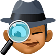 🕵🏾‍♀️ Emoji Detective Mujer: Tono De Piel Oscuro Medio en Facebook 14.0.