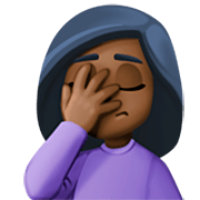 🤦🏿‍♀️ Emoji sich an den Kopf fassende Frau: dunkle Hautfarbe Facebook 14.0.