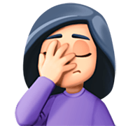 🤦🏻‍♀️ Emoji sich an den Kopf fassende Frau: helle Hautfarbe Facebook 14.0.