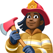 👩🏿‍🚒 Emoji Feuerwehrfrau: dunkle Hautfarbe Facebook 14.0.