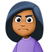 🙍🏾‍♀️ Emoji missmutige Frau: mitteldunkle Hautfarbe Facebook 14.0.