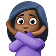 🙅🏿‍♀️ Emoji Frau mit überkreuzten Armen: dunkle Hautfarbe Facebook 14.0.