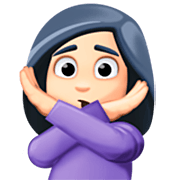 🙅🏻‍♀️ Emoji Mujer Haciendo El Gesto De «no»: Tono De Piel Claro en Facebook 14.0.