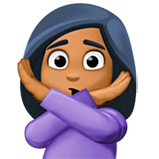 Emoji 🙅🏾‍♀️ Donna Con Gesto Di Rifiuto: Carnagione Abbastanza Scura su Facebook 14.0.
