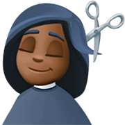 💇🏿‍♀️ Emoji Frau beim Haareschneiden: dunkle Hautfarbe Facebook 14.0.