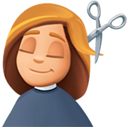 💇🏼‍♀️ Emoji Frau beim Haareschneiden: mittelhelle Hautfarbe Facebook 14.0.