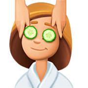 💆🏼‍♀️ Emoji Frau, die eine Kopfmassage bekommt: mittelhelle Hautfarbe Facebook 14.0.