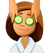 💆🏽‍♀️ Emoji Frau, die eine Kopfmassage bekommt: mittlere Hautfarbe Facebook 14.0.