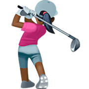 🏌🏿‍♀️ Emoji Mulher Golfista: Pele Escura na Facebook 14.0.