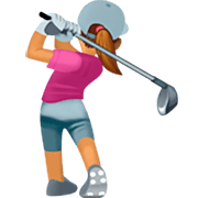 🏌🏽‍♀️ Emoji Mujer Jugando Al Golf: Tono De Piel Medio en Facebook 14.0.