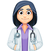 👩🏻‍⚕️ Emoji Profesional Sanitario Mujer: Tono De Piel Claro en Facebook 14.0.