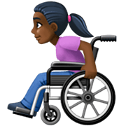 👩🏿‍🦽 Emoji Frau in manuellem Rollstuhl: dunkle Hautfarbe Facebook 14.0.