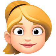 👱🏻‍♀️ Emoji Frau: helle Hautfarbe, blond Facebook 14.0.
