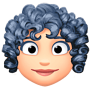 👩🏻‍🦱 Emoji Mujer: Tono De Piel Claro Y Pelo Rizado en Facebook 14.0.