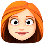 👩🏻‍🦰 Emoji Mujer: Tono De Piel Claro Y Pelo Pelirrojo en Facebook 14.0.