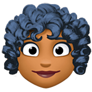 👩🏾‍🦱 Emoji Mujer: Tono De Piel Oscuro Medio Y Pelo Rizado en Facebook 14.0.