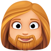 🧔🏼‍♀️ Emoji Mujer Con Barba Tono De Piel Claro Medio en Facebook 14.0.