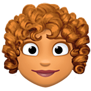 Emoji 👩🏽‍🦱 Donna: Carnagione Olivastra E Capelli Ricci su Facebook 14.0.