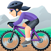 🚵🏻‍♀️ Emoji Mujer En Bicicleta De Montaña: Tono De Piel Claro en Facebook 14.0.