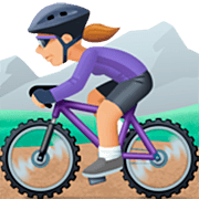 🚵🏼‍♀️ Emoji Mujer En Bicicleta De Montaña: Tono De Piel Claro Medio en Facebook 14.0.