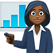 👩🏿‍💼 Emoji Oficinista Mujer: Tono De Piel Oscuro en Facebook 14.0.