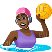 🤽🏿‍♀️ Emoji Mujer Jugando Al Waterpolo: Tono De Piel Oscuro en Facebook 14.0.