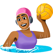 🤽🏾‍♀️ Emoji Mujer Jugando Al Waterpolo: Tono De Piel Oscuro Medio en Facebook 14.0.