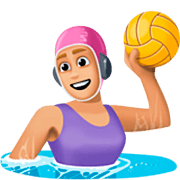 🤽🏼‍♀️ Emoji Mujer Jugando Al Waterpolo: Tono De Piel Claro Medio en Facebook 14.0.