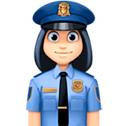 👮🏻‍♀️ Emoji Agente De Policía Mujer: Tono De Piel Claro en Facebook 14.0.