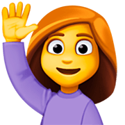 🙋‍♀️ Emoji Mulher Levantando A Mão na Facebook 14.0.