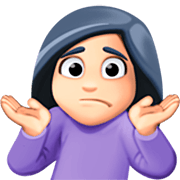 🤷🏻‍♀️ Emoji Mujer Encogida De Hombros: Tono De Piel Claro en Facebook 14.0.