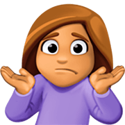🤷🏽‍♀️ Emoji Mujer Encogida De Hombros: Tono De Piel Medio en Facebook 14.0.