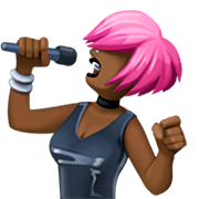 Emoji 👩🏿‍🎤 Cantante Donna: Carnagione Scura su Facebook 14.0.