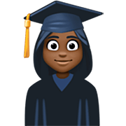 👩🏿‍🎓 Emoji Studentin: dunkle Hautfarbe Facebook 14.0.