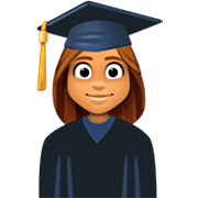 👩🏽‍🎓 Emoji Estudiante Mujer: Tono De Piel Medio en Facebook 14.0.