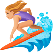 Émoji 🏄🏼‍♀️ Surfeuse : Peau Moyennement Claire sur Facebook 14.0.