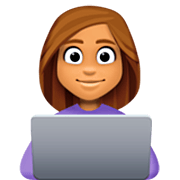 👩🏽‍💻 Emoji Tecnóloga: Tono De Piel Medio en Facebook 14.0.