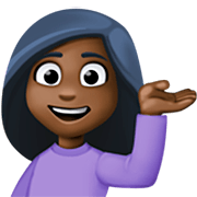 Emoji 💁🏿‍♀️ Donna Con Suggerimento: Carnagione Scura su Facebook 14.0.