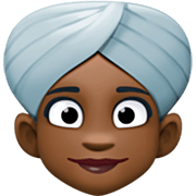 Emoji 👳🏿‍♀️ Donna Con Turbante: Carnagione Scura su Facebook 14.0.