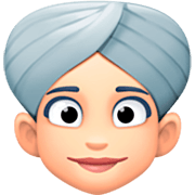 👳🏻‍♀️ Emoji Mujer Con Turbante: Tono De Piel Claro en Facebook 14.0.