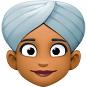 👳🏾‍♀️ Emoji Frau mit Turban: mitteldunkle Hautfarbe Facebook 14.0.