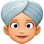 👳🏼‍♀️ Emoji Mujer Con Turbante: Tono De Piel Claro Medio en Facebook 14.0.