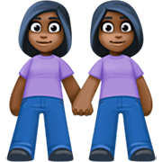 👭🏿 Emoji händchenhaltende Frauen: dunkle Hautfarbe Facebook 14.0.