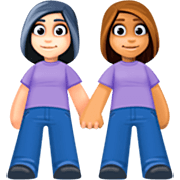 Emoji 👩🏻‍🤝‍👩🏽 Due Donne Che Si Tengono Per Mano: Carnagione Chiara E Carnagione Olivastra su Facebook 14.0.