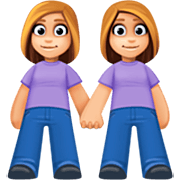 Emoji 👭🏼 Due Donne Che Si Tengono Per Mano: Carnagione Abbastanza Chiara su Facebook 14.0.