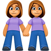 👭🏽 Emoji händchenhaltende Frauen: mittlere Hautfarbe Facebook 14.0.