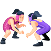 🤼🏻‍♀️ Emoji Mujeres Luchando, Tono De Piel Claro en Facebook 14.0.