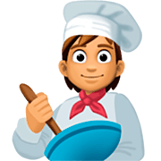 Emoji 🧑🏽‍🍳 Persona Che Cucina: Carnagione Olivastra su Facebook 15.0.
