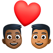 👨🏿‍❤️‍👨🏾 Emoji Casal Apaixonado - Homem: Pele Escura, Homem: Pele Morena Escura na Facebook 15.0.